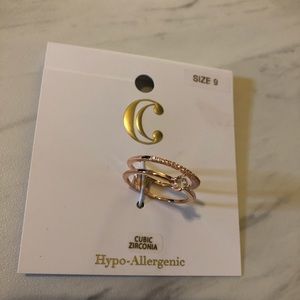 Rose Gold CZ Hypoallergenic Ring New Size 9